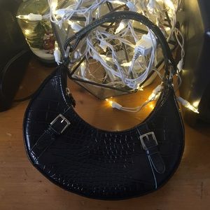 Black snake print purse